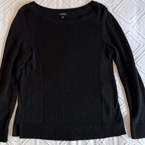 Apt. 9 Black front knit pullover sweater US M